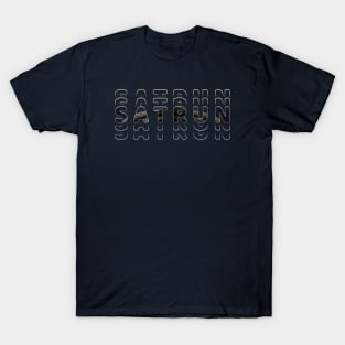 Typography Planet Saturn: Mini Solar System T-Shirt